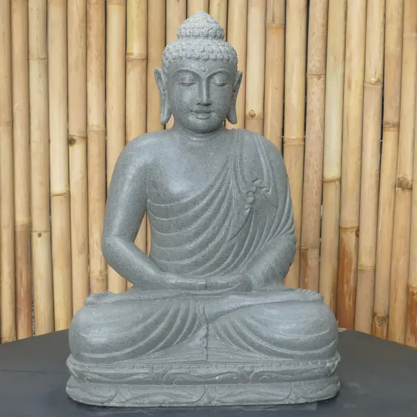 Product image 1 of the product “Seated Indian Buddha - mudra meditation, in the sizes from 60 to 150cm, natural finish ”